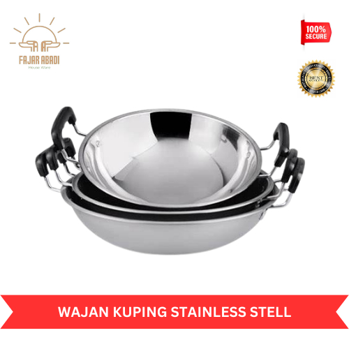 Wajan Stainless Tebal 7/Kuali Wajan Penggorengan Stainless