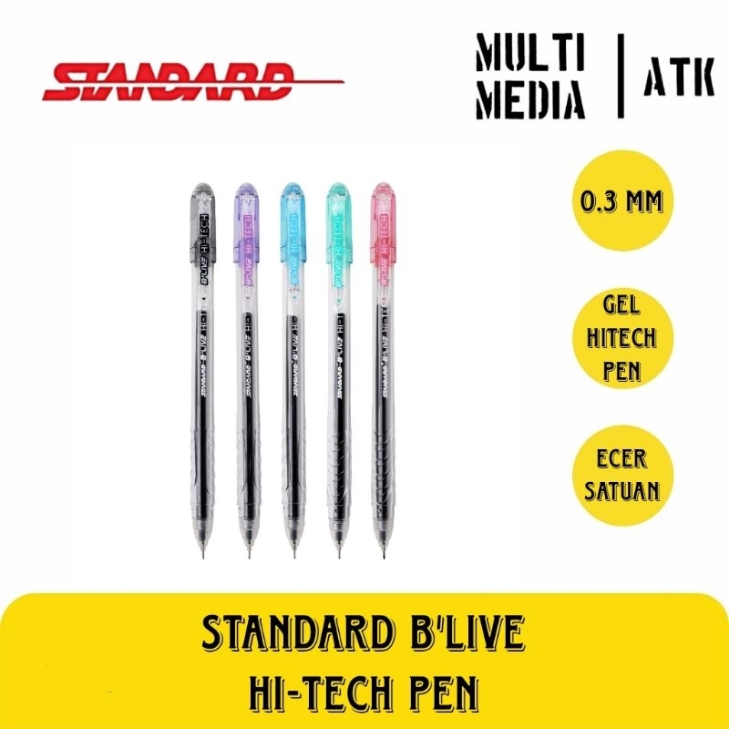 

STANDARD PEN B'LIVE HI-TECH 0.3 BLACK INK / HITECH BLIVE ECER SATUAN