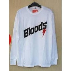 KAOS DISTRO BLOODS  LENGAN PANJANG PUTIH