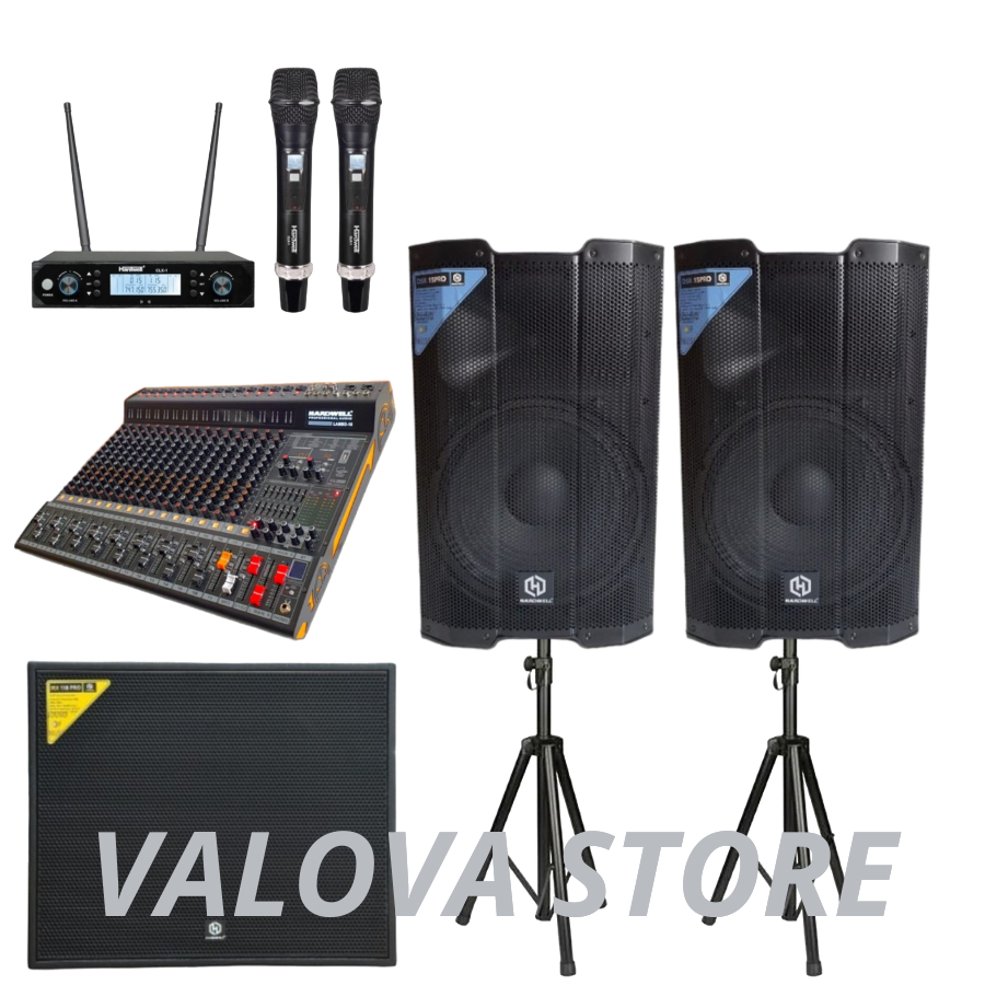 Paket 9 soundsystem HARDWELL DSR 15 PRO + LAMBO 16 + SUB IRX118 PRO