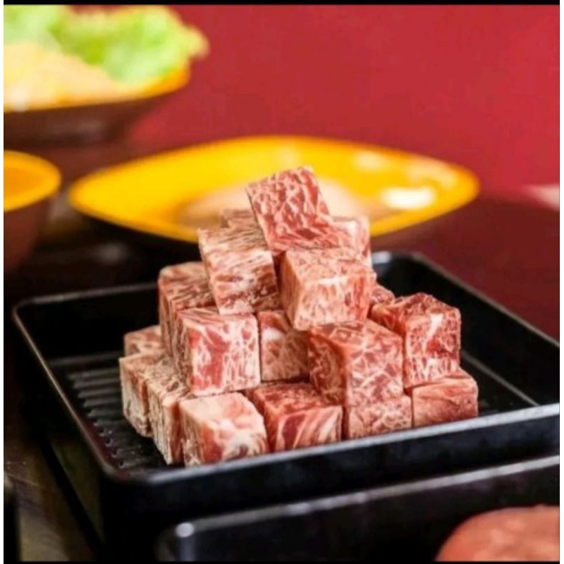 

Saikoro meltique/ daging saikoro/ daging grill