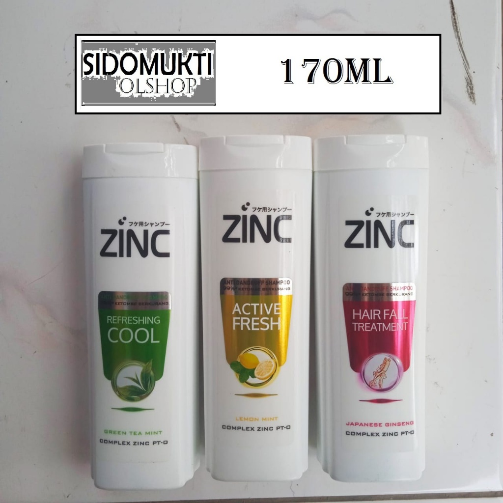 Zinc sampo botol 170ml hijau kuning merah