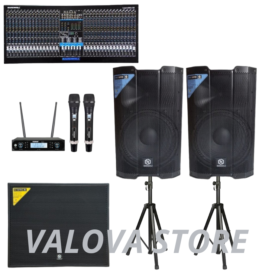 Paket 29 soundsystem HARDWELL DSR 15 PRO + Legendmix 32 + IRX118 PRO