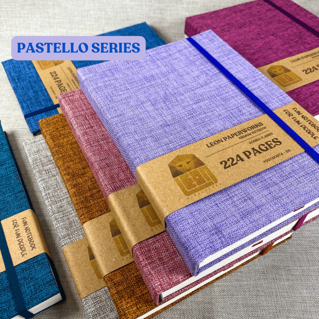 

Notebook PASTELLO SERIES Cover Fabric Canvas Leon Paperworks Agenda Dotted Polos Garis Hardcover A5 A6 Aesthetic Buku Tulis Notes