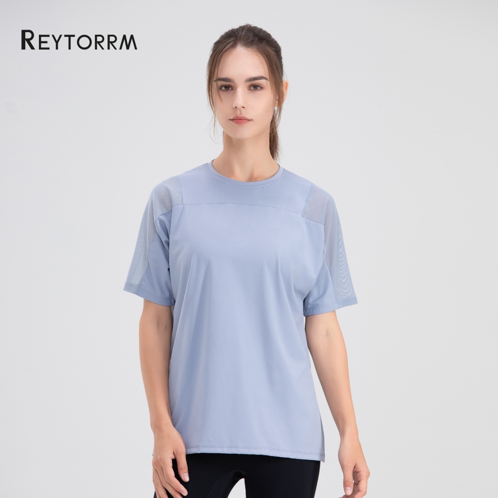 Reytorrm Kaos Sport Baju lengan Pendek Wanita Olahraga Gym Yoga T-shirt  Oversize（DX052) Image 5
