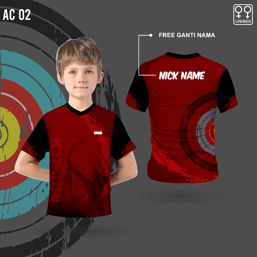 Jersey anak baju panahan archer kaos olahraga panahan