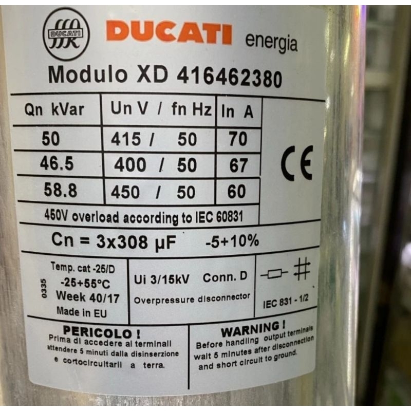 KAPASITOR DUCATI 50 KVAR