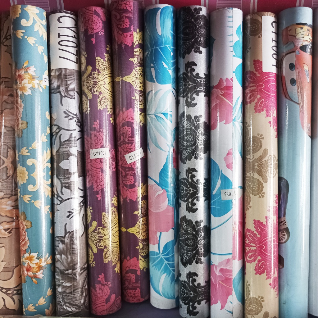 PROMO COD Wallpaper Sticker Dinding - Wallpaper Dinding Kamar Tidur Brand Orange GH CY