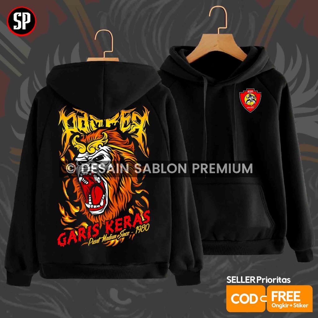 JAKET HOODIE IKSPI KERA SAKTI PASKER LIAR TERBARU 2024 FREE STIKER / Garis Keras /  Sablon Plastisol