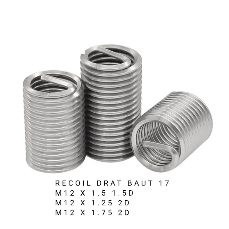 recoil baut kunci 17. M12x1.5 1.5D / recoil M12X1.75 2D / recoil M12 X 1.25 2D per.stainles