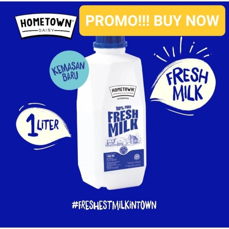 

Susu Hometown Fresh Milk 1 Liter Susu Segar Kemasan 1 Liter