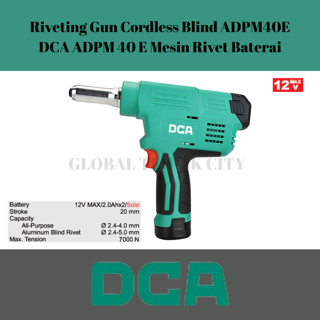 Riveting Gun Cordless Blind ADPM40E DCA ADPM 40 E Mesin Rivet Baterai
