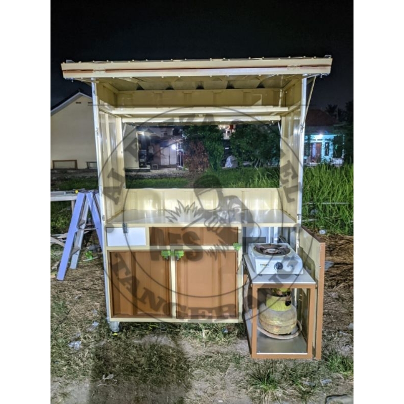 gerobak jualan booth container 150x60x200cm