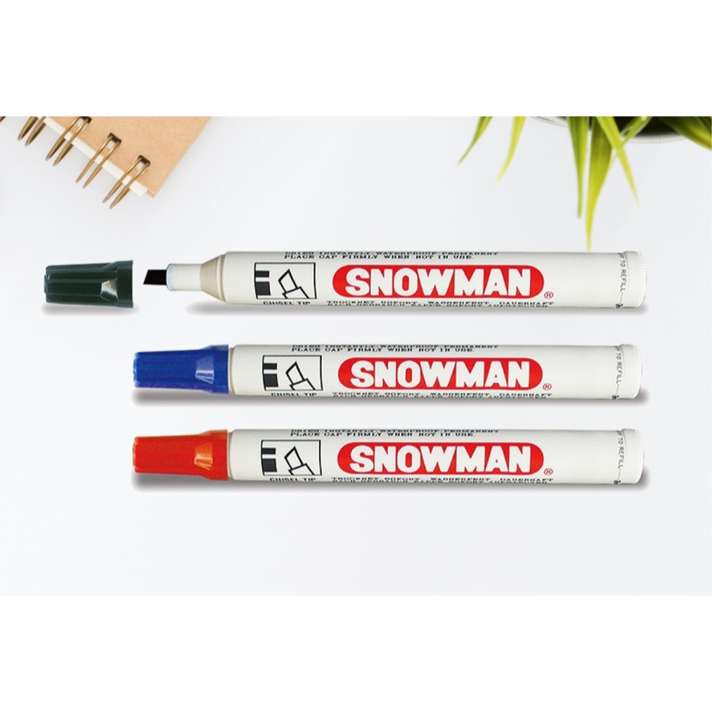 Spidol Whiteboard Non Permanen SNOWMAN Chisel Ujung Miring Kaligrafi Papan Tulis BG-12B