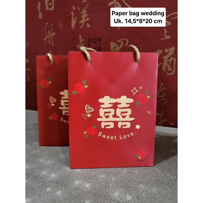 

paper bag wedding shuang xi hee simple classic sangjit teapay