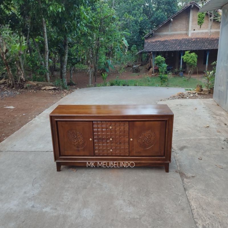MEJA KABINET / BUFET TV / BUFET PAJANGAN KAYU JATI