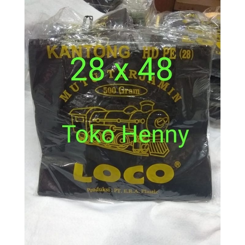 KANTONG KRESEK 28X48 ... LOCO HITAM TEBAL ... ukuran 28 x 48 ... berat 500 gr