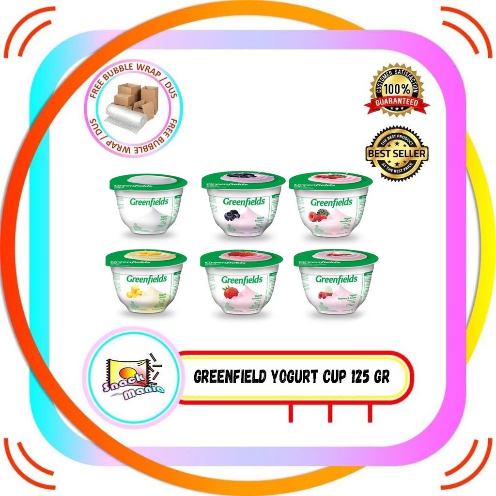 

Greenfields Yogurt Original Strawberry Mango Berry Blueberry Raspberry & Lychee 125 ml Yoghurt Cup Gelas