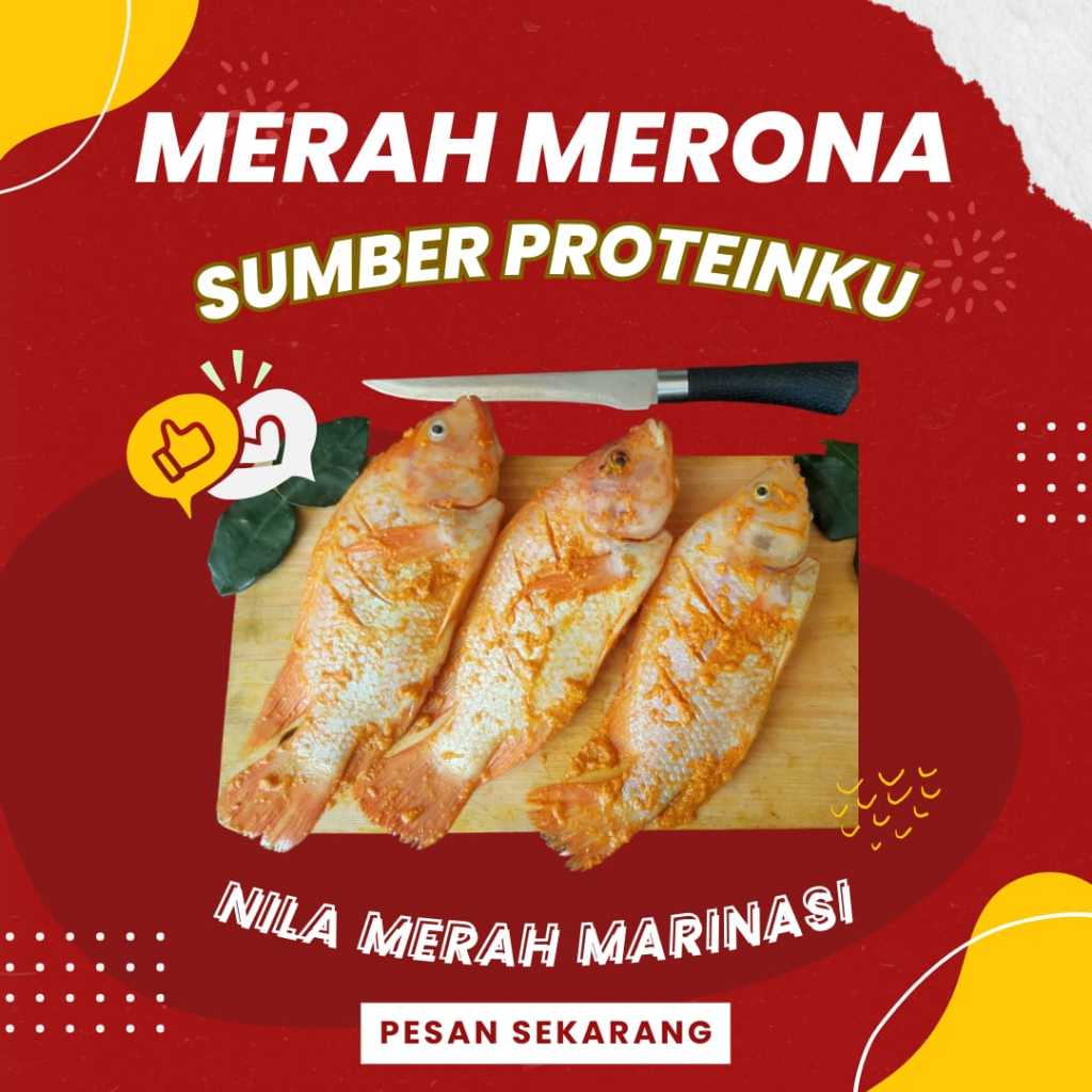 

frozen ikan nila merah bumbu kuning "NILAMAS" 3-4 ekor 440-550 gram Siap Goreeng