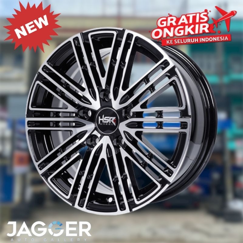 Velg mobil hsr tomok ring 15 lobang 5 pcd 5x114,3 black polish