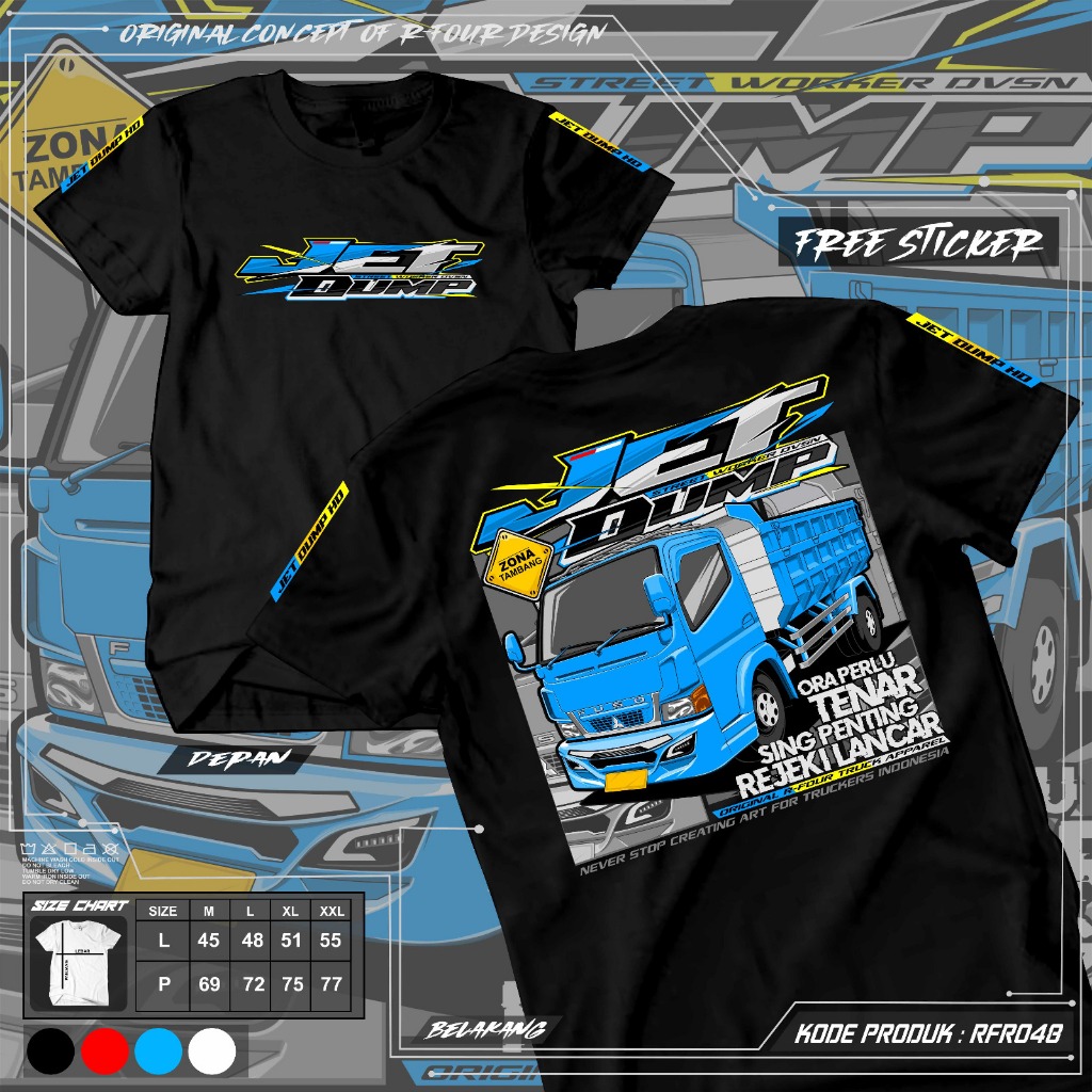 Kaos Dump Truk Canter RFR048 Lengan Pendek Distro Tshirt Unisex Oblong Atasan Dewasa