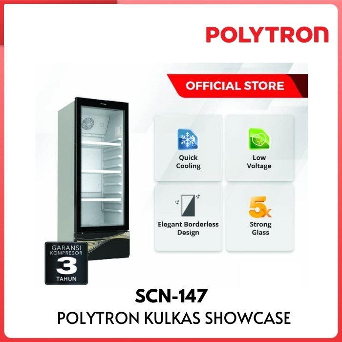 SHOWCASE POLYTRON SCN 147 / POLYTRON SHOWCASE 1 PINTU SCN 147 [140 LITER]