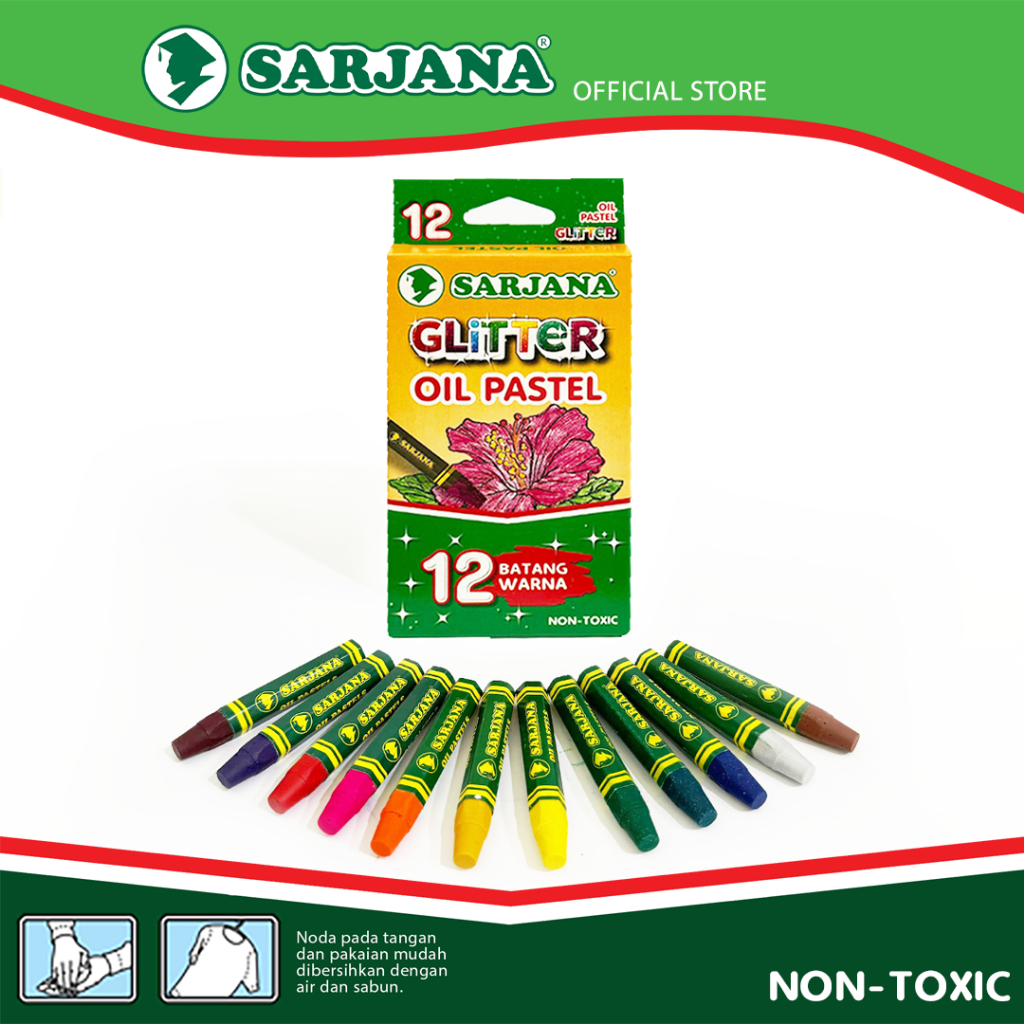 

Sarjana Oil Pastel 12 Batang Warna Glitter