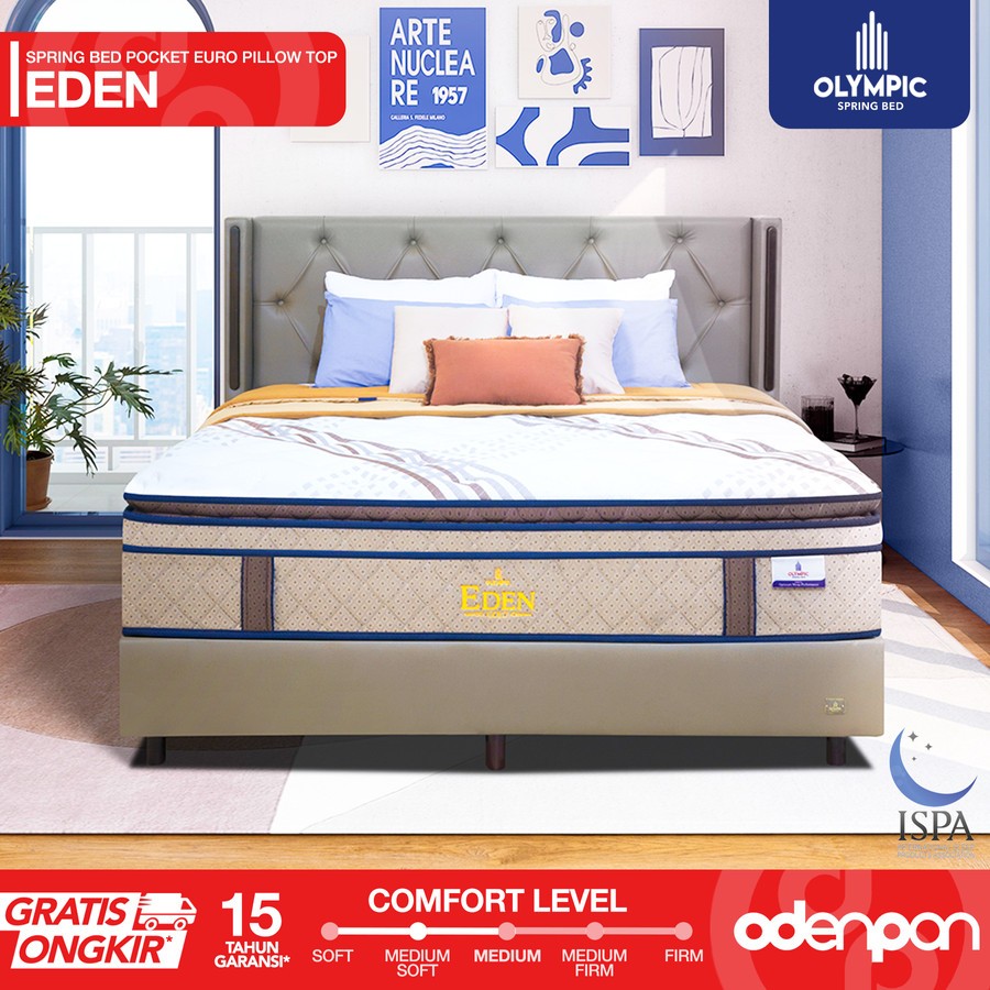 OLYMPIC Kasur Pocket Spring Bed Mattress Garansi Euro Pillow Top EDEN