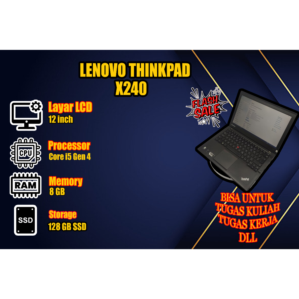 LAPTOP LENOVO X240 CORE I5 GEN 4 8/128