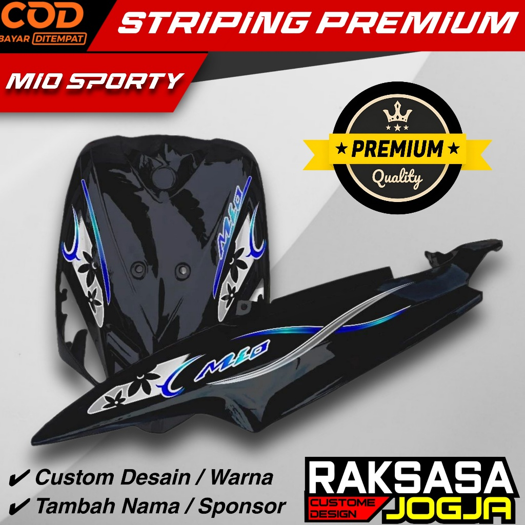 STRIPING CUSTOM MIO SPORTY VINIL DAN TRANSPARANT KUALITAS PREMIUM BONUS STIKER  / STICKER VINYL TRAN