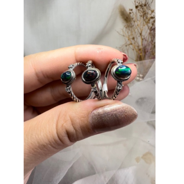 black opal ring s925