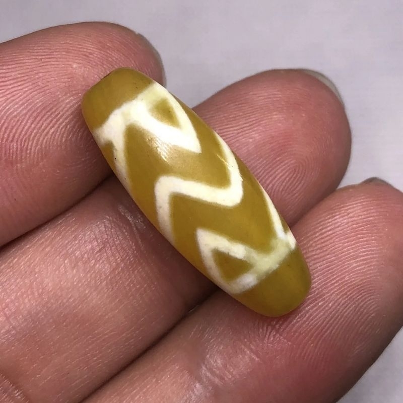 Dzi Beads Tiger Teeth Tibet Asli Agate 10*28mm