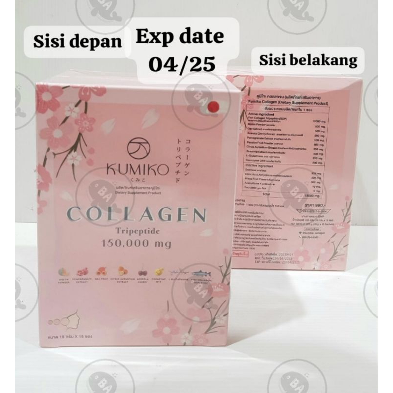 KUMIKO COLLAGEN TRIPEPTIDE Drink Kolagen Pemutih kulit Original Thailand // collagen thailand