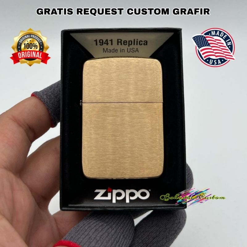 ZIPPO ORIGINAL USA 1941 REPLICA GRATIS REQUEST CUSTOM GRAFIR LOGO ATAU GAMBAR ATAU FOTO