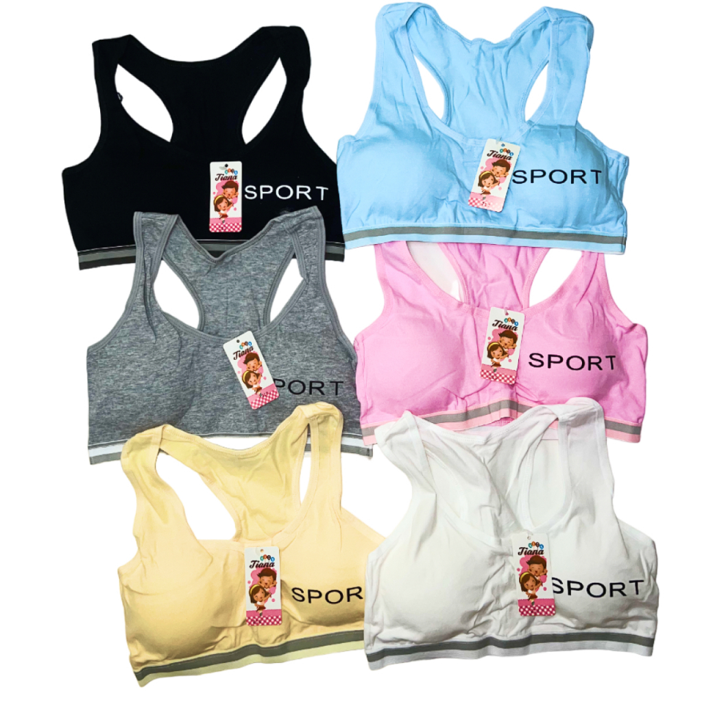 [3/6/12 Pcs] Promo BH Miniset Anak Tiana Kids 210 polyester termurah  motif tulisan sport banyak war