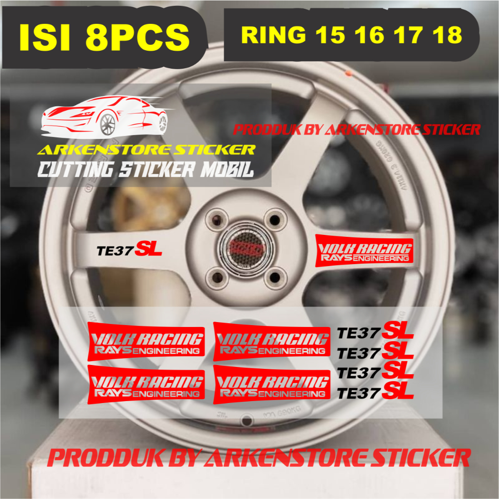 Sticker volk te37 sicker stiker velk mobil velk volk rays racing rays enginiring te37 ring 15 16 17 