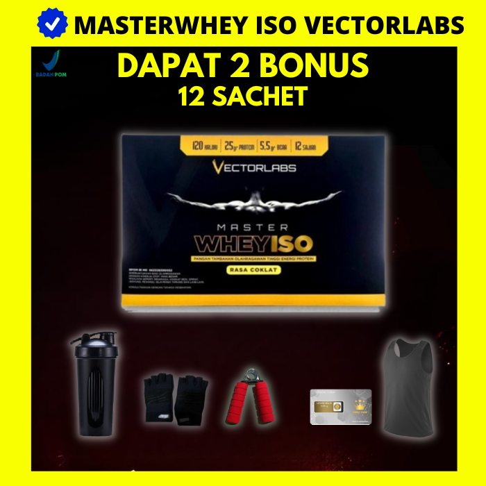 Vectorlabs Master Whey ISO Box 12 Sachet Susu Protein Isolate Master Whey MasterWhey 
 Isolate isi 1