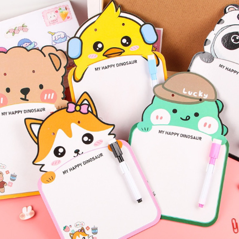 

CASALOGER Papan Tulis Mini Karakter Lucu Cute Free Spidol Bisa Dihapus Tali Gantung