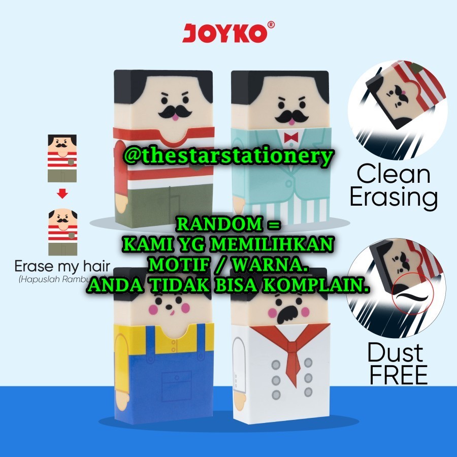 

(1 Biji) GROSIR Penghapus Joyko ER-125 Man In Costume / Eraser Joyko ER125 Man In Custome / Joyko ER 125