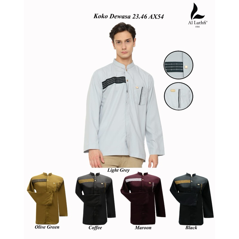 AL-LUTHFI ~ Baju Koko Premium Dewasa Al Luthfi 23.46 Lengan Panjang