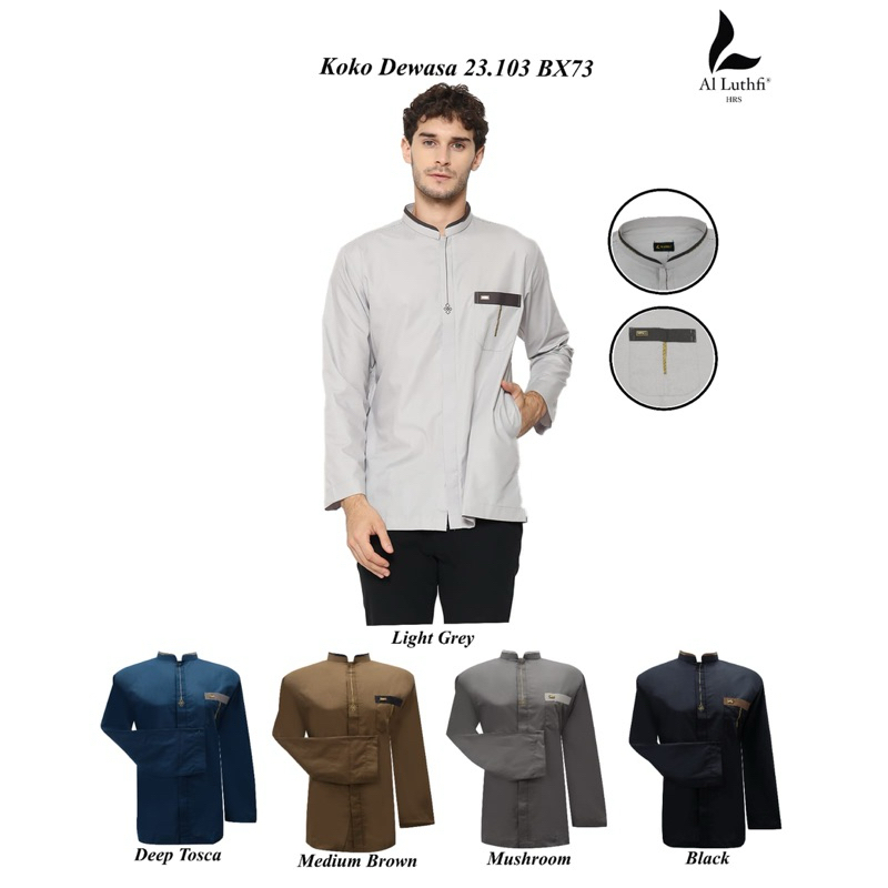 AL-LUTHFI Kemeja Koko Dewasa Al Luthfi Lengan Panjang 23.103