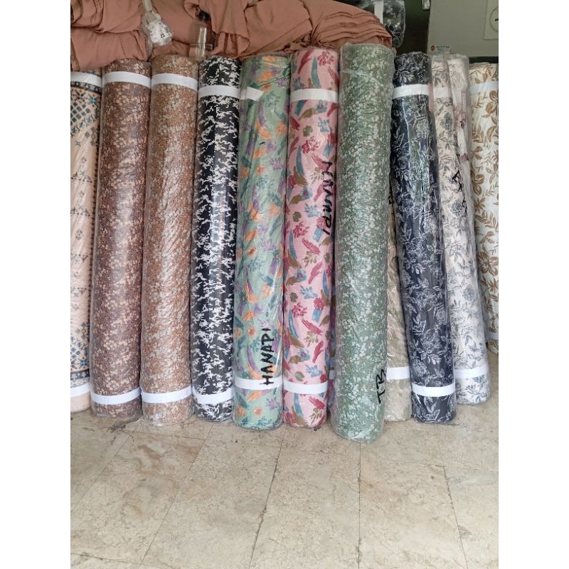 Grosir Kain Katun Rayon Roll Viscose Per Roll 100 & 150 Yard Per Gulung Bisa Mix Motif Rayon Katun