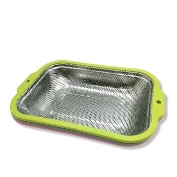 Bakul Tirisan Gorengan Kotak Warna Stainless