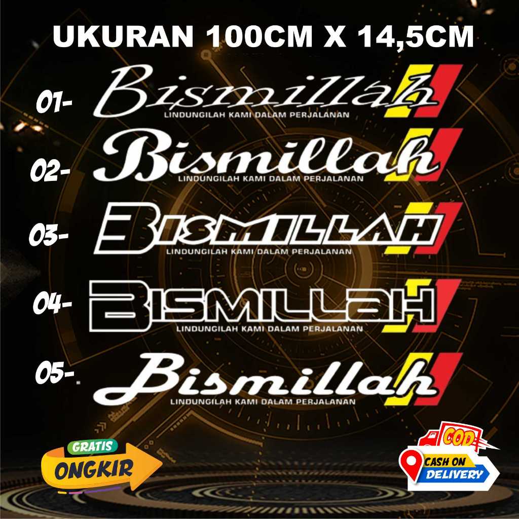 STIKER BISMILLAH MODEL BARU KACA DEPAN MOBIL PICKUP TRUCK L300