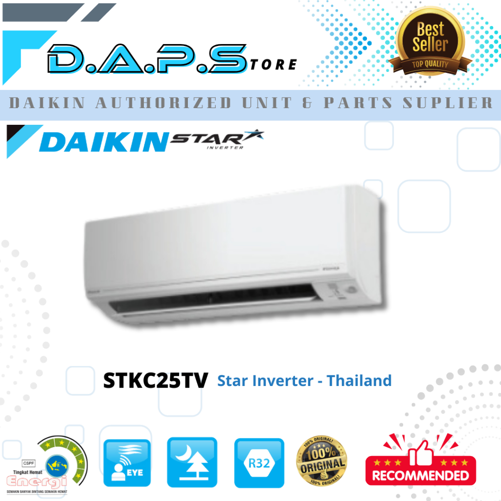 AC Daikin Thailand 1 PK Star Inverter  FTKC25TVM4 + RKC25TVM4