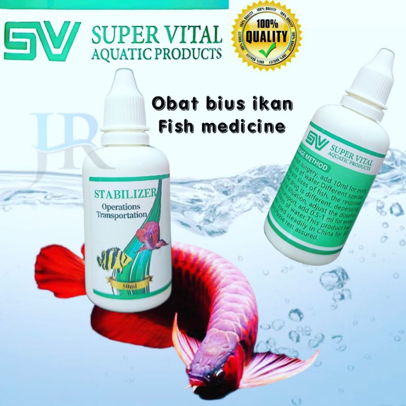 Obat penenang ikan arwana stabilizer arowana bius ikan fish medicine Supervital