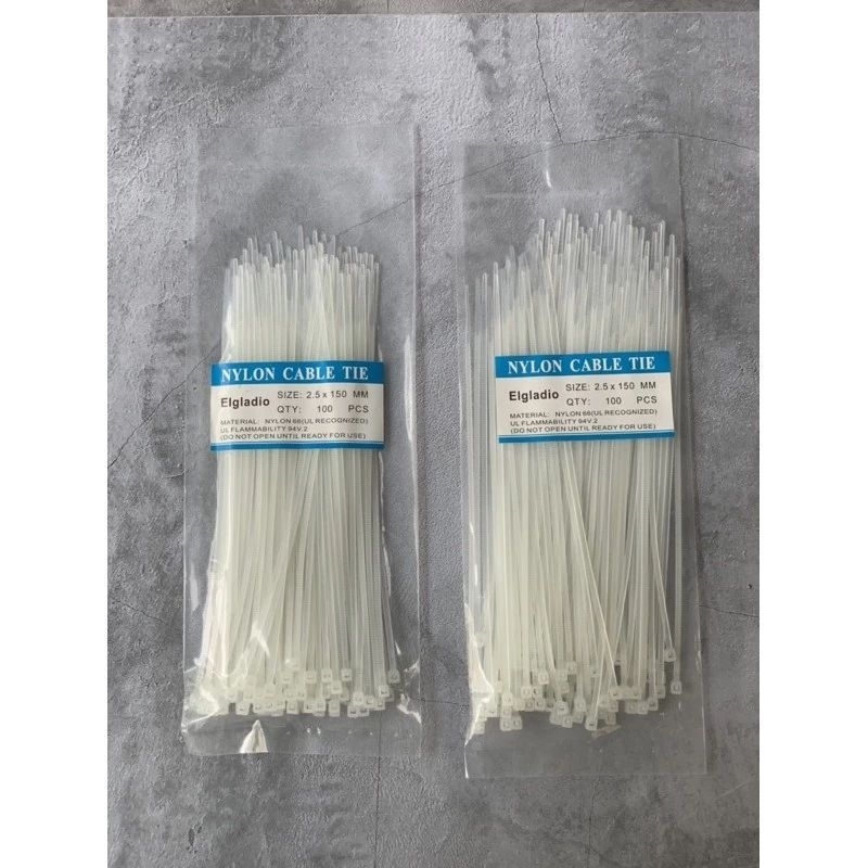

1 Pack 100 pcs Cable Ties Nylon White 2,5 × 100 mm | Kabel Ties Nilon Putih 2,5 × 100 mm | Kabel Perekat Makanan [BACA DESKRIPSI]