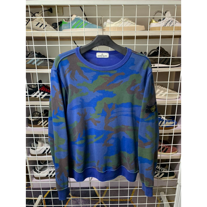 CREWNECK STONE ISLAND CAMO BLUE