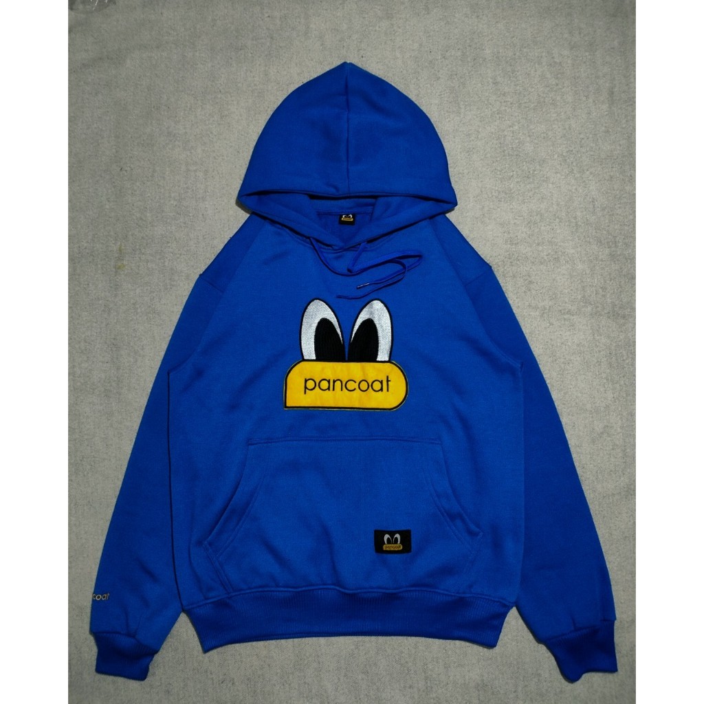 JAKET HOODIE PANCOAT Motif Logo Teks Bordir Original Distro Bahan Fleece Tebal Murah