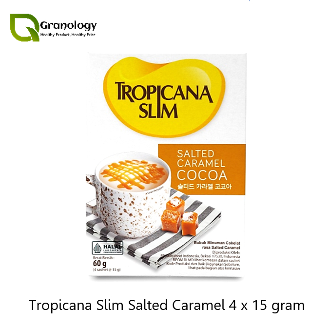 

Tropicana Slim Salted Caramel Cocoa 1 Box 4 Sachet